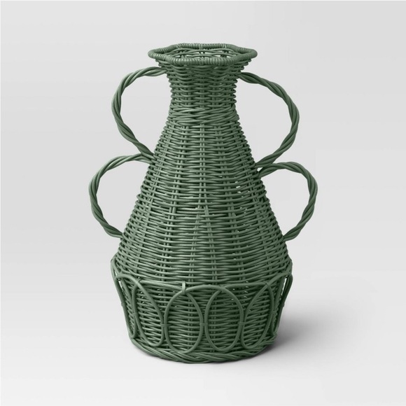 Threshold Other - THRESHOLD NWT coastal rattan vase -blue -10”